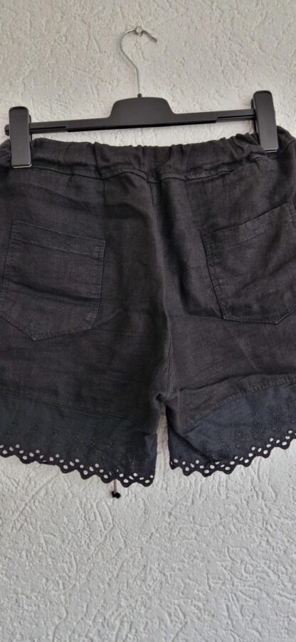 M/L - Linnen zwarte korte broek (1024ab2)