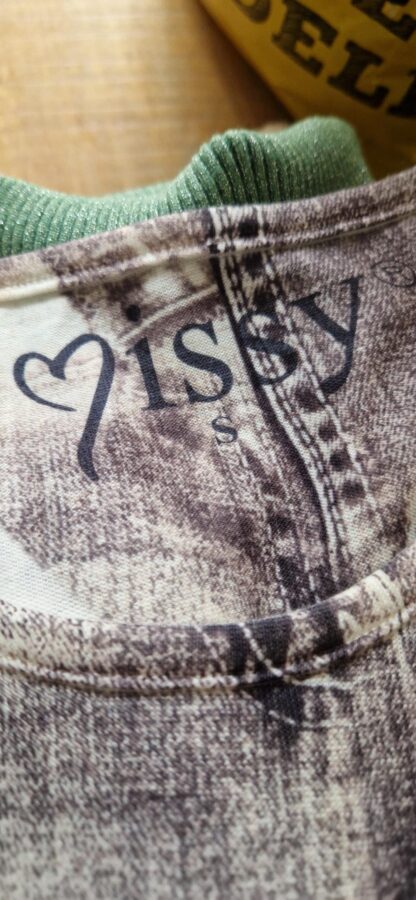 S - Missy shirt zwart grijs gymp (1024ab3) - Afbeelding 5
