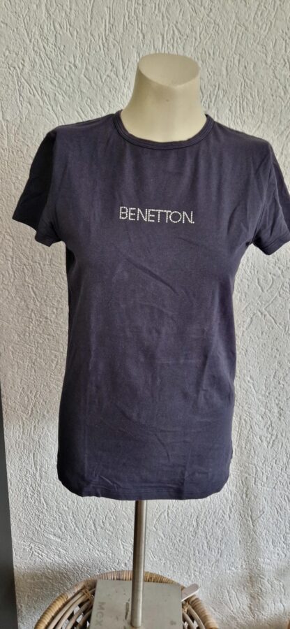 M - Benetton blauw shirt (1024ab3)