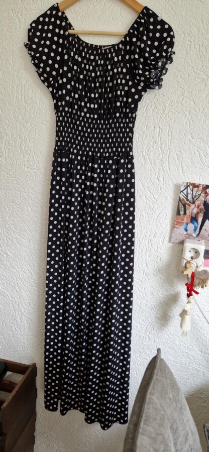 M/L - E&D maxi jurk zwart wit (1024ab4) - Afbeelding 4