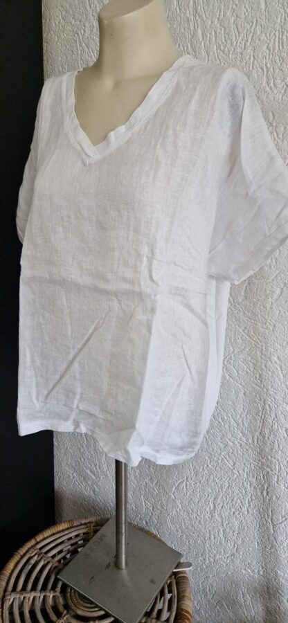 M - Natacha shirt wit linnen (1024ab4) - Afbeelding 5