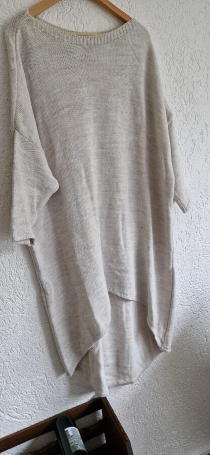 38 - Lange trui jurk zandkleur (1024ab5)
