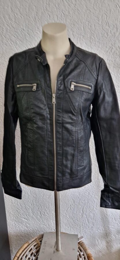 36 - Only vega leren biker jack zwart (1024ab5)