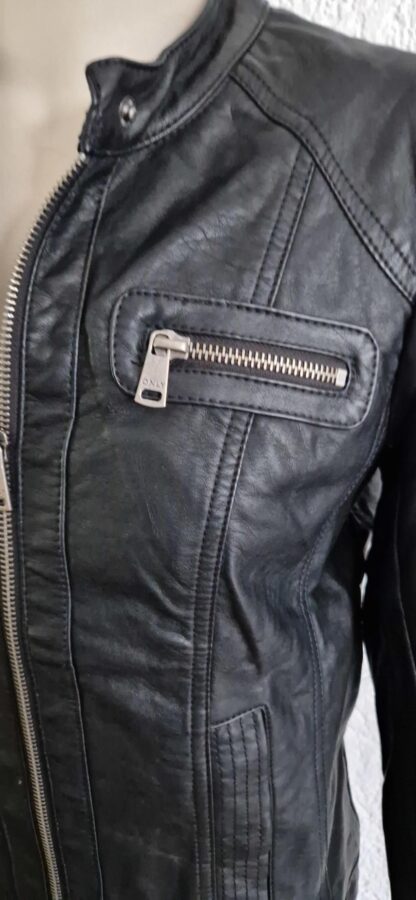 36 - Only vega leren biker jack zwart (1024ab5) - Afbeelding 4