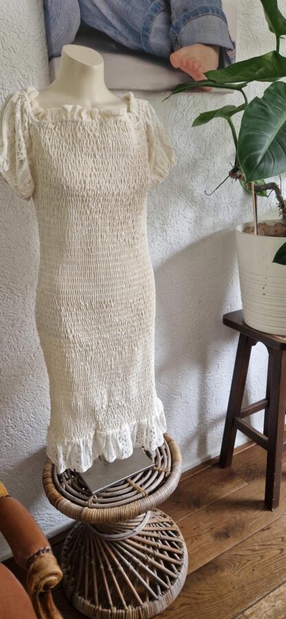 XL - Shein jurk roomwit off shoulder (1024kel2)