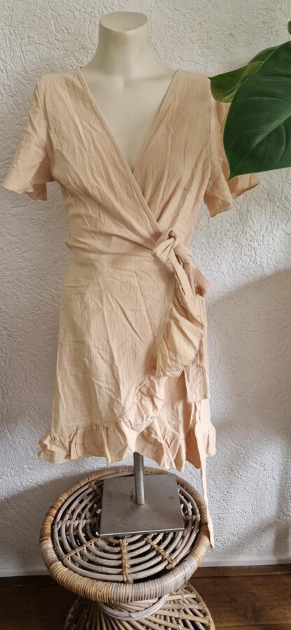 M -Shein jurkje beige ceintuur (1024kel2)
