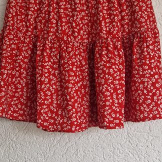 L - Shein rok rood wit bloementje (1024kel1)