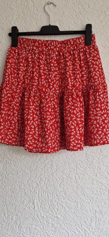 L - Shein rok rood wit bloementje (1024kel1)