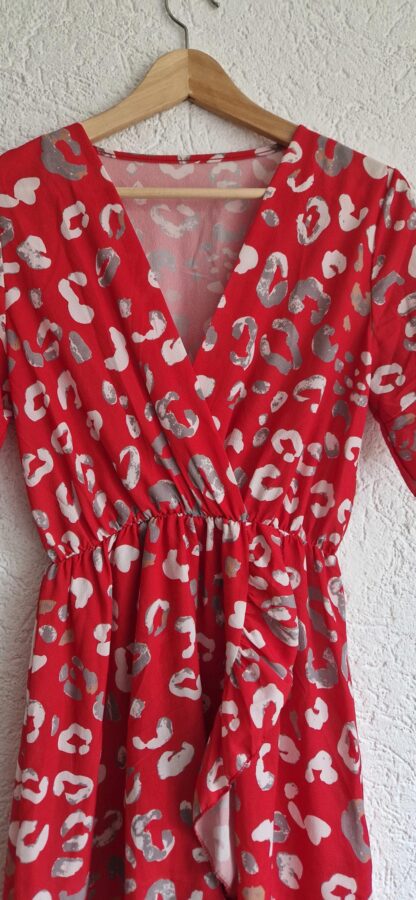 M - Made in Italy jurkje rood print (1024kel1) - Afbeelding 3