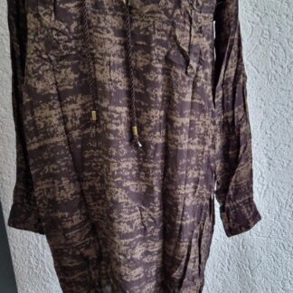 38 - H&M tuniek blouse print bruin (1124bak)