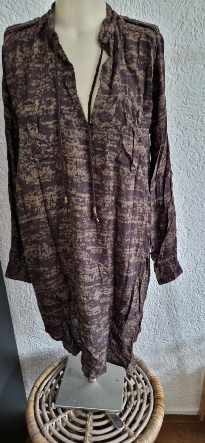 38 - H&M tuniek blouse print bruin (1124bak)