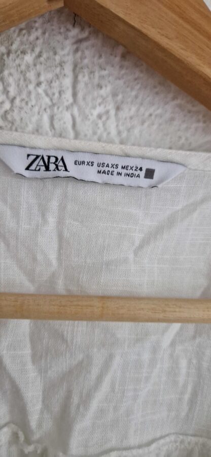 XS - Zara wijde blousetop wit lime (1124bak) - Afbeelding 3