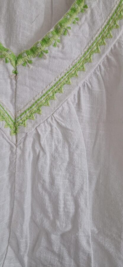 XS - Zara wijde blousetop wit lime (1124bak) - Afbeelding 4