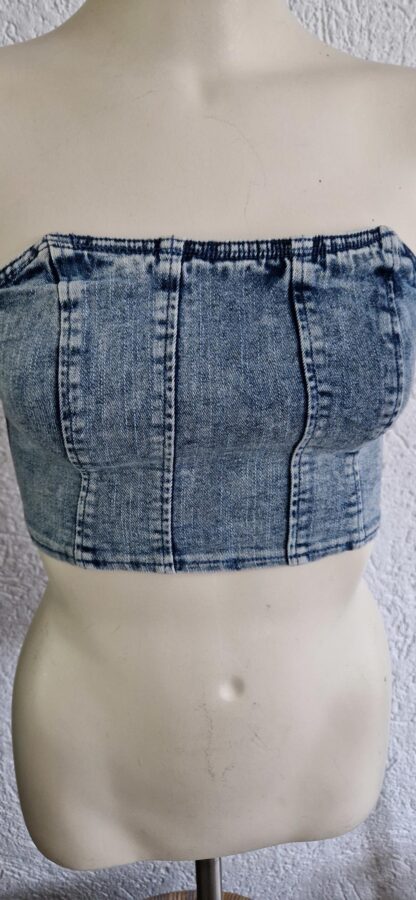 XS - Shein denim bustier top (1124bak)