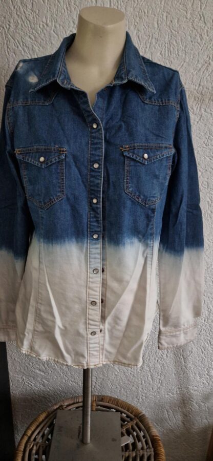40 (44) - H&M denim blouse 2 kleuren (1124bak)