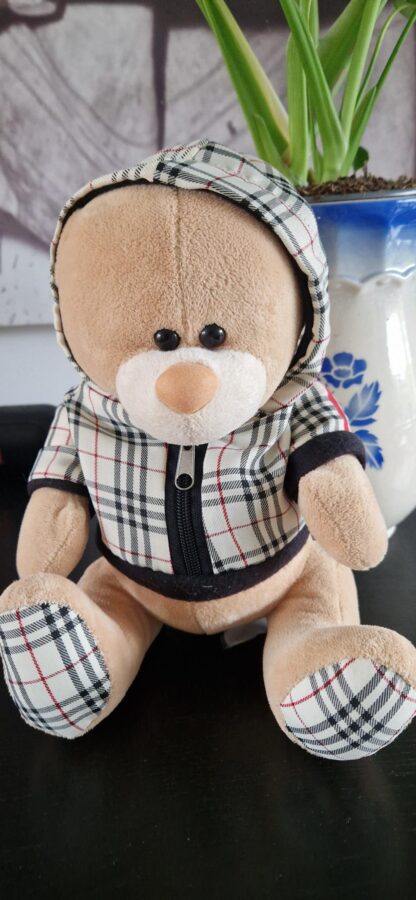 Knuffel beer geruite kleding - Afbeelding 2