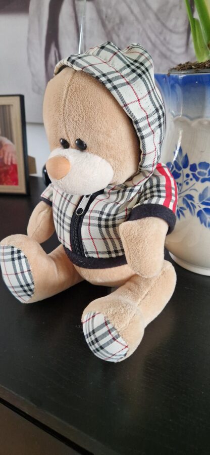 Knuffel beer geruite kleding