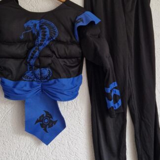 7-10 jaar - Ninja pak blauw zwart nieuw