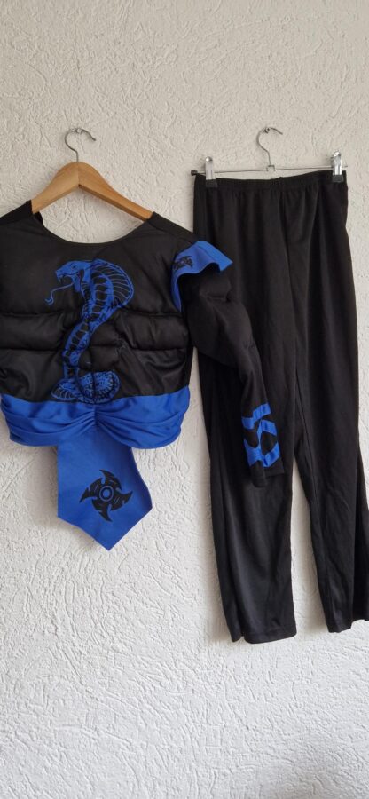7-10 jaar - Ninja pak blauw zwart nieuw