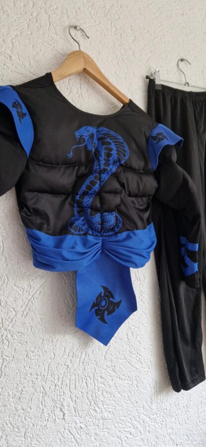 7-10 jaar - Ninja pak blauw zwart nieuw - Afbeelding 3