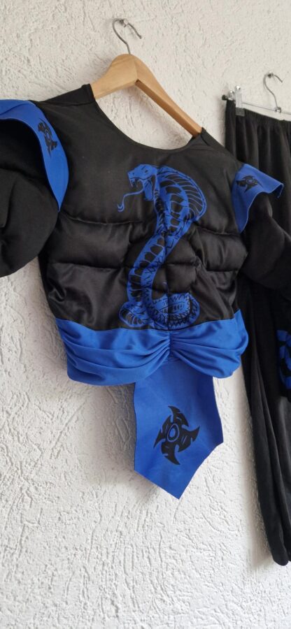 7-10 jaar - Ninja pak blauw zwart nieuw - Afbeelding 4