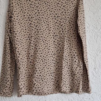 134 140 - H&M shirt lichtbeige zwart (1124natjun)