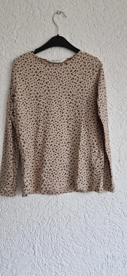 134 140 - H&M shirt lichtbeige zwart (1124natjun)