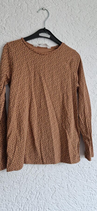 134 140 - H&M shirt caramel printje (1124natjun)