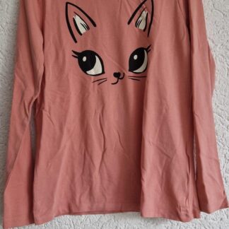 134 140 - H&M shirt roze print (1124natjun)