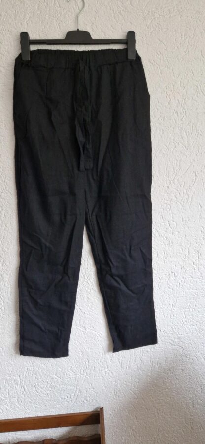 XL - Broek zwart dun linnen (1124natjun)