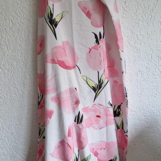 XXL - Jurk in wit met roze (1124natjun)