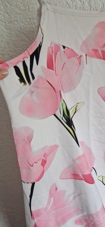 XXL - Jurk in wit met roze (1124natjun) - Afbeelding 3