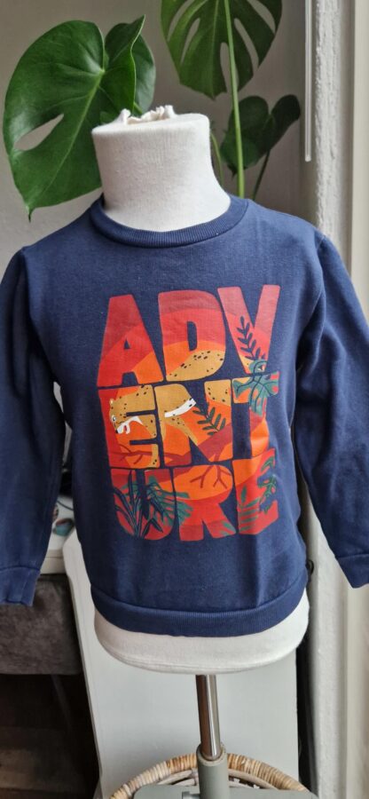 110 116 - Hema sweater marineblauw print (1124jac1) - Afbeelding 2