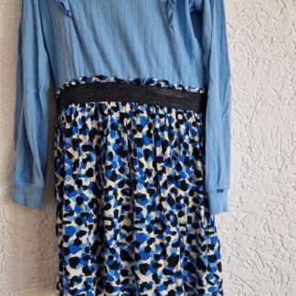 134 140 - WE jurk blauw print (1124jac2)