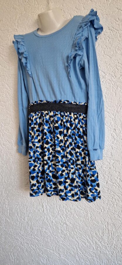 134 140 - WE jurk blauw print (1124jac2) - Afbeelding 3