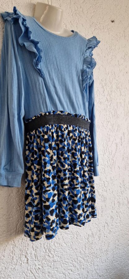 134 140 - WE jurk blauw print (1124jac2) - Afbeelding 4