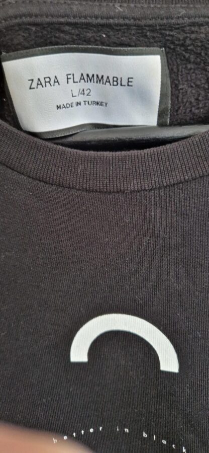 L - Zara sweater zwart print (1224lo2) - Afbeelding 3