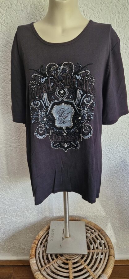 46 - Via Appia Due shirt zwart print (1224lo2)