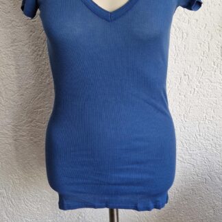 S - G-Star shirt blauw v-hals(1224lo2)