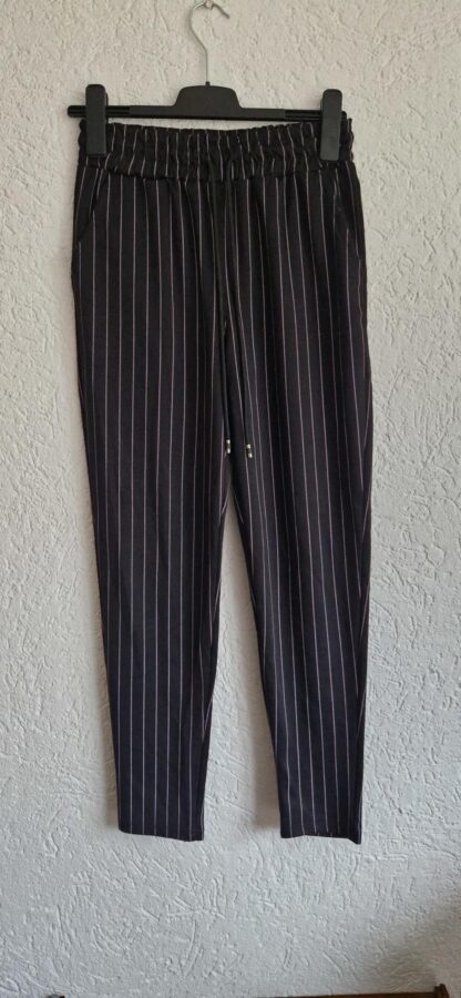 M - Cotton District broek streepjes (1224kel4)
