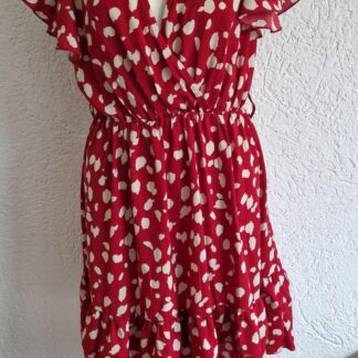 M - Shein jurk rood wit (1224kel3)