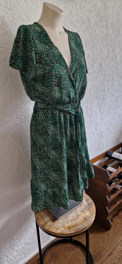 L - Je T'aime jurkje groen zwart printje (1224kel3) - Afbeelding 4
