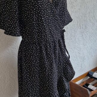 M - Jurkje zwart wit stippen ceintuur (1224kel3)