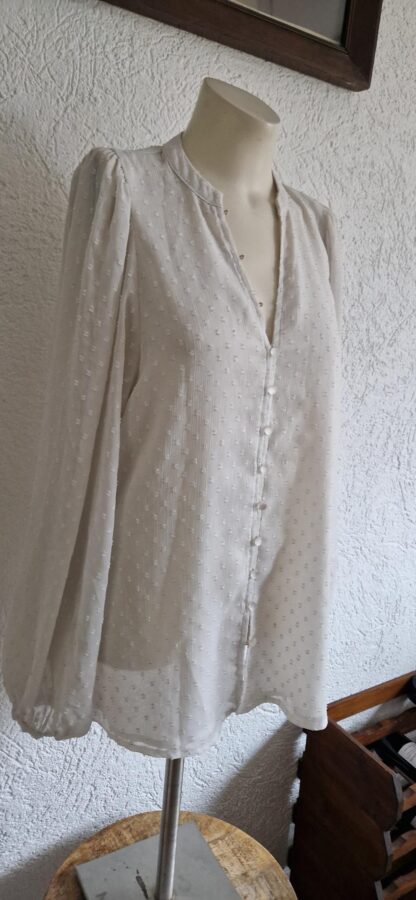 M - Amisu blouse transparant creme (1224kel3) - Afbeelding 3