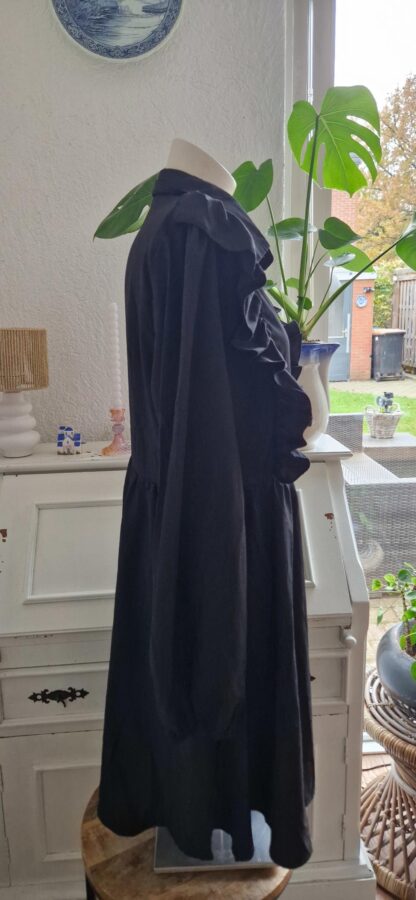 XL - Shein jurk zwart ruche (1224kel3) - Afbeelding 5