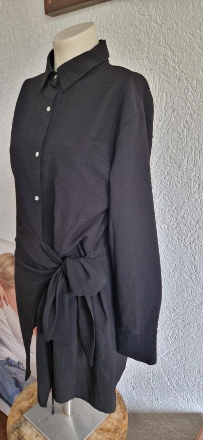 M - Shein jurk zwart ceintuur strik (1224kel3) - Afbeelding 3
