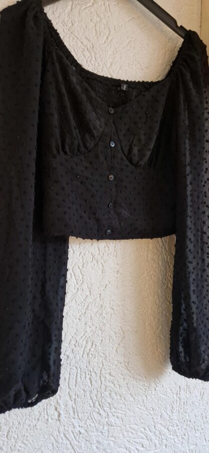 XS - Shein top zwart kort (1224did1)