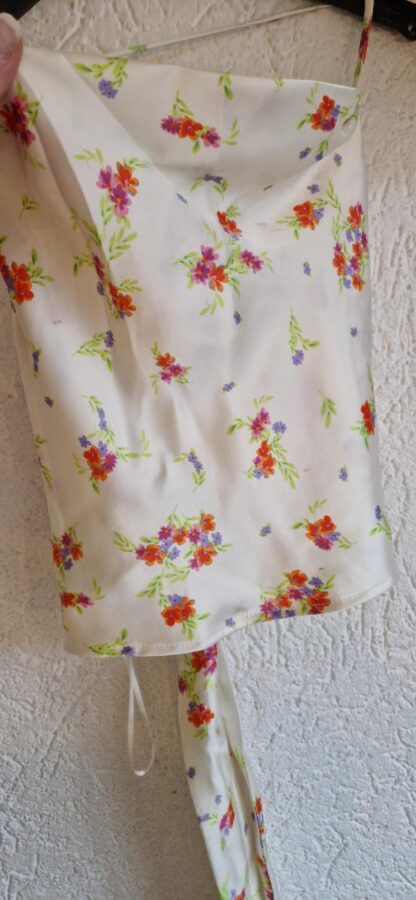 S - Zara top glanzend bloemen (1224did1)