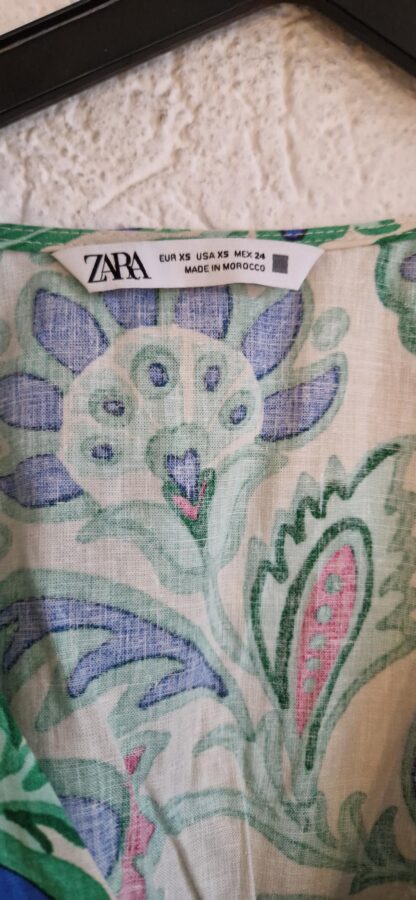 XS - Zara top groen met print (1224did1) - Afbeelding 4