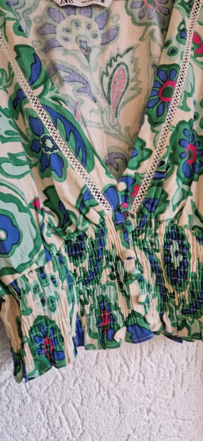 XS - Zara top groen met print (1224did1) - Afbeelding 5